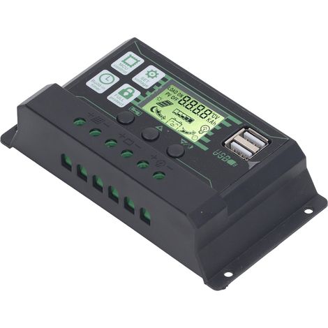 PWM-Solar-Laderegler mit LCD-Anzeige für offene AGM- und Gel-Batterien (12 V/24 V, 100 A) mit 2 USB-Anschlüssen und PV-Modulsteuerung (1/5)