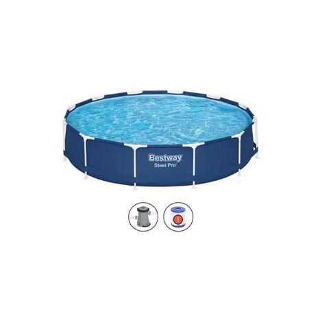 PISCINA STEEL PRO TONDA CON TELAIO PORTANTE CM.366X76H.  kg.22,7  lt.6.473 filtro cartuccia (art.56681)    BESTWAY