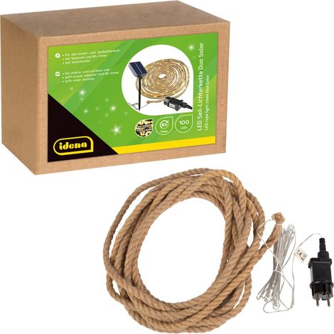 Guirlande lumineuse LED corde avec 100 LED en blanc chaud, pour l'extérieur (1/4)