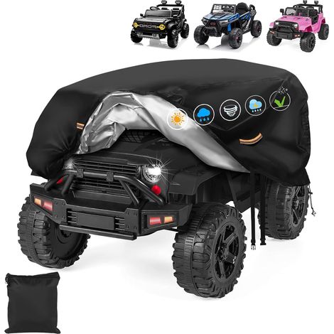 Housse de voiture électrique imperméable 900D pour enfants - Étanche - Boucle coupe-vent - Bande réfléchissante - Grande housse universelle pour jouets - Anti-UV, pluie, poussière - Protection contre (1/5)