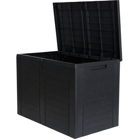 Balkon-Truhe Holzoptik Aufbewahrunsbox Kissentruhe Auflagenbox Gartentruhe (1/5)