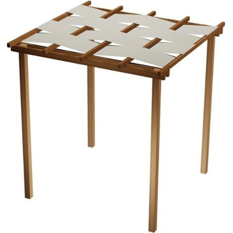 Pergola in Legno da Giardino SLIM 240X240 cm, con Copertura a Teli Onda in PVC (1/3)