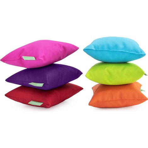 Gardenista - Mini Cuscini Sparsi per Giardino, Cuscini Misti, Set Cuscini Idrorepellenti per Soggiorno 18x18 cm, Cuscini Quadrati Piccoli in Poliestere per Giocare - Multi Colori (6 Pezzi) (1/5)