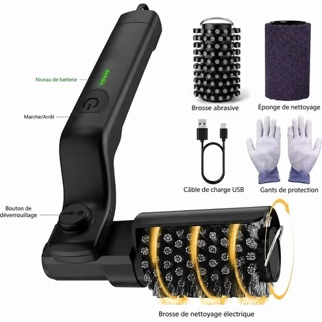 Brosse de nettoyage électrique pour barbecue kit complet noir avec gants et tête de brosse noir 1 kg – Livraison gratuite