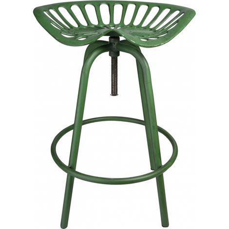 Tabouret avec assise de tracteur en métal Vert (1/5)