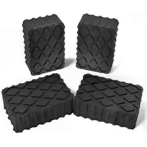 Lot de 4 blocs de levage en caoutchouc pour rampes - Patins universels pour pont élévateur à ciseaux 120 x 80 x 40 mm (1/5)