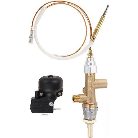 Sécurité du contrôle du chauffage de terrasse au gaz, vanne de régulation, capteur thermocouple, bouton de vidange, commande du foyer au propane (1/5)
