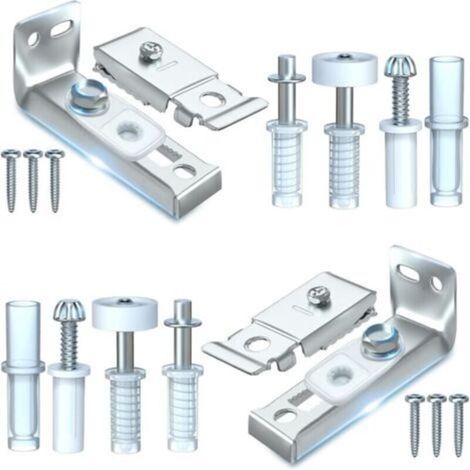 Reparatursatz für Falttürbeschläge – 2er-Pack Ersatzteile für Faltschiebetüren im Schrank, inklusive oberer und unterer Halterung, 3/8-Zoll-Drehpunkt, Gu-Rad