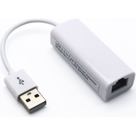 Adaptateur Ethernet USB 2.0 Plug-and-Play (100 Mbps) - USB vers RJ45 blanc, connexion réseau filaire instantanée (1/5)