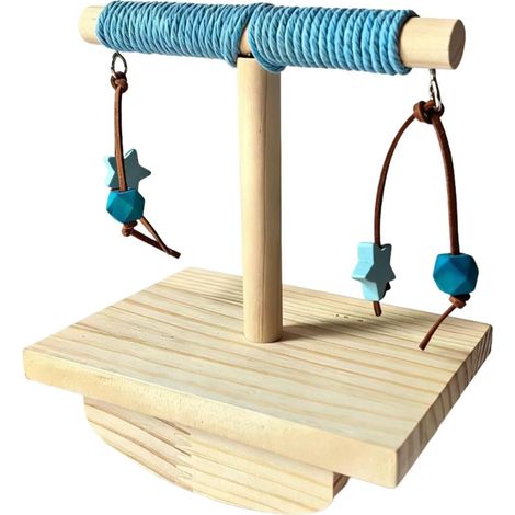 Perchoir en bois pour perroquet, jouet interactif pour perroquet pour les parents d'animaux domestiques, les amoureux des animaux, les conures, les perruches, les abris de zoo, les volières, le (1/5)