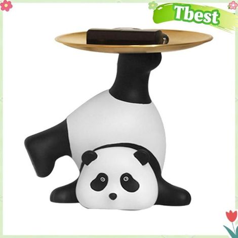 Tbest Plateau de service Panda Panda Servir Plateau Clés Portefeuilles Fruits Porte luminaire decoration Corbeille Plateau Panda (1/5)