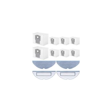 pour Roborock Aspirateurs Robot S7 MaxV Ultra/ S7 Pro Ultra, Accessoires Kit Englober 8 Sacs Aspirateur et 4 Serpillière, pour Nettoyage des Sols