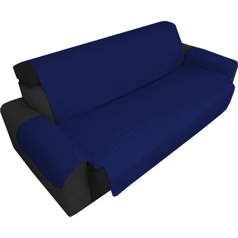 COPRIDIVANO BLU SALVADIVANO ELEGANCE ANTIMACCHIA TRAPUNTATO PIANO LISCIO BLU 1 POSTO seduta cm. 55 (1/5)