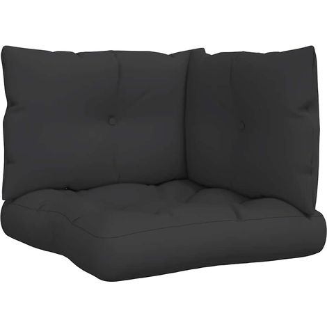 Maison Exclusive - Coussins de palette lot de 3 noir tissu