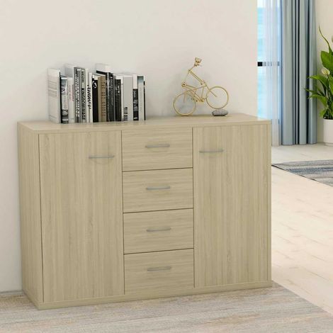 800687 vidaXL Sideboard Sonoma Oak 88x30x65 cm Engineered Wood (1/5)