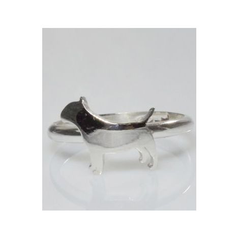 Bullterrier-Ring aus Sterlingsilber