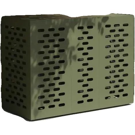 Funda para aire acondicionado, protección exterior, diseño minimalista, verde oliva. (1/2)