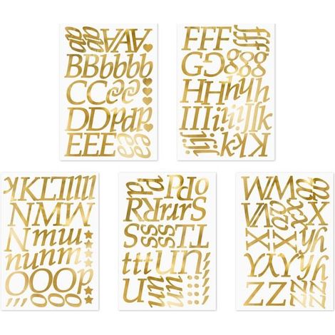 Goldene Buchstabenaufkleber