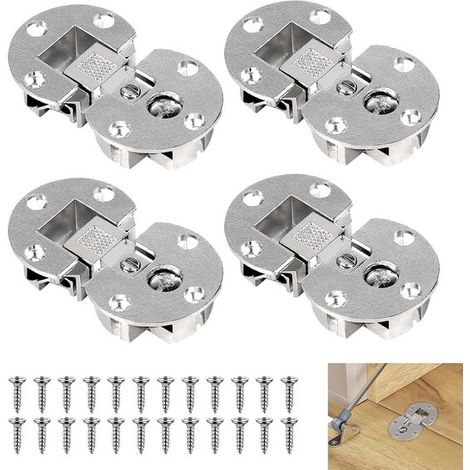 Allecta,4 bisagras plegables semicirculares con eje pivotante de 90 grados,bisagra plegable para muebles,herraje oculto para mesa de comedor (1/5)