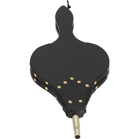 Soufflet de cheminée 47x19,5 cm en bois antique avec sangle pour barbecue et camping extérieur (1/5)