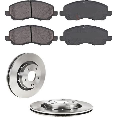 KIT FRENI ANTERIORI compatibile con MITSUBISHI OUTLANDER I (CUW) - DISCHI + PASTIGLIE OEM: P 54 030 , P 54 017 , P 61 089 / 17433 /SOSTITUZIONE DIRETTA/BASSA POLVERE/SILENZIOSO (1/5)