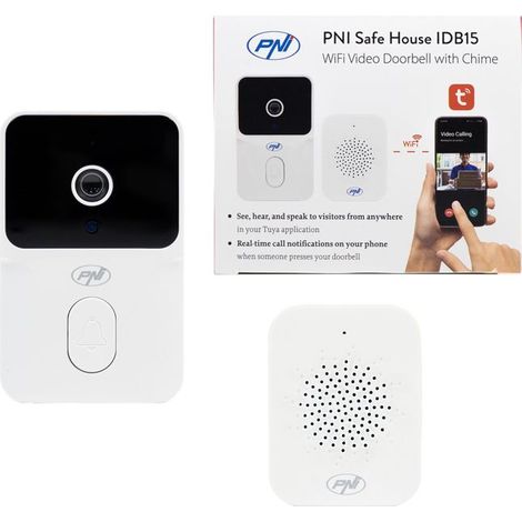 Sonnette vidéo - PNI - IDB15 - Vision nocturne - IP54 - Contrôle via Tuya