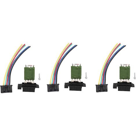 3 résistances de ventilateur de chauffage avec faisceau de réparation et connecteur pour FIAT Opel Vauxhall Corsa 13248240 77364061 (1/5)