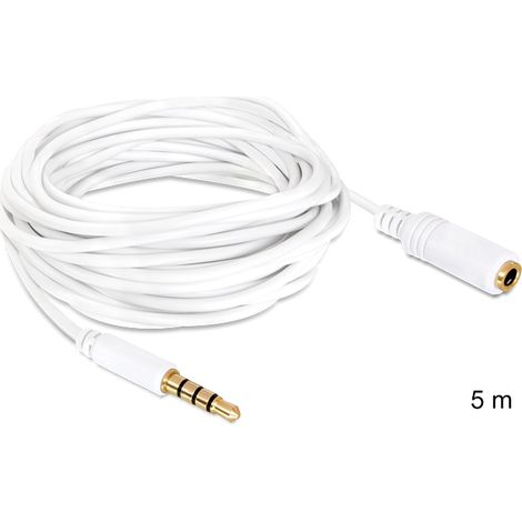Delock Cable Audio Stereo Jack 3.5 mm macho / hembra IPhone 4 pin 5 m