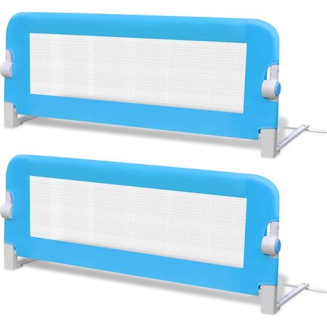 Toddler Safety Bed Rail 2 pcs Blue 102x42 cm vidaXL