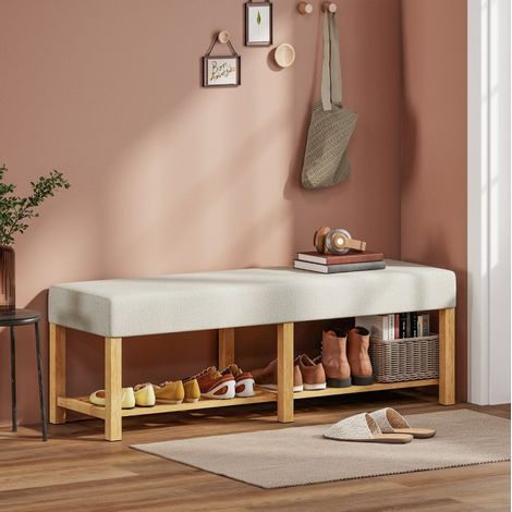 Scarpiera panca con seduta in legno 140 cm OKMYHOME (1/5)