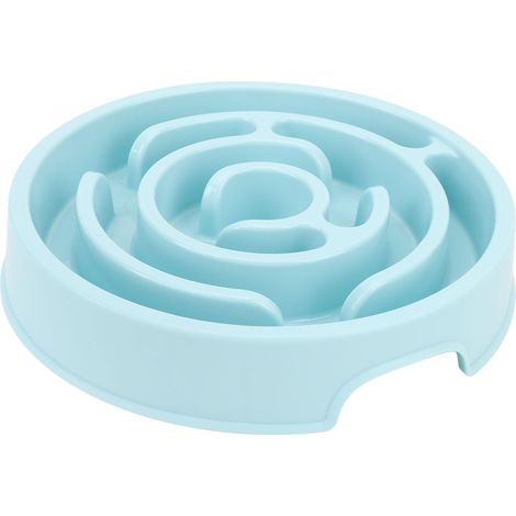 Gamelle anti-glouton ronde multifonctionnelle pour chats et chiens de petite et moyenne taille, avec protection de la colonne cervicale. (1/5)