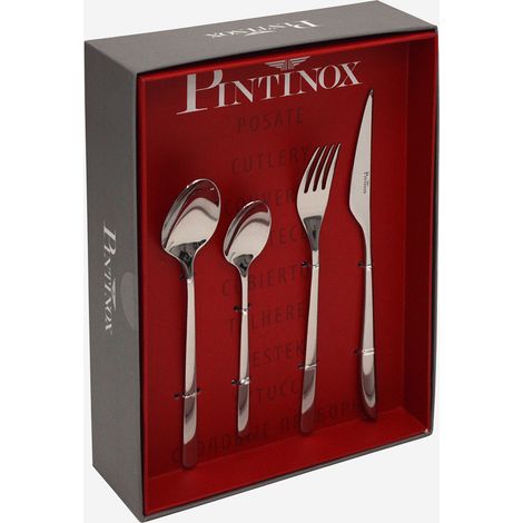 Set posate acciaio inox 18/10 24 pezzi lavastoviglie Florence - Grigio acciaio (1/2)