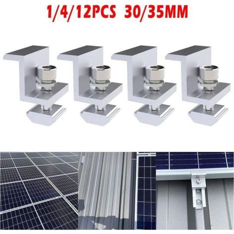 Support De Fixation Pour Panneau Solaire - Aluminium - Style Z - Hauteur 35 Mm - Pour Toit Bateau Cabine Maison - 4 Pièces (1/4)