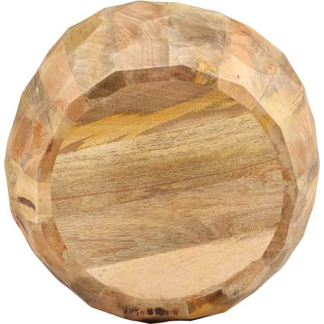 vidaXL Taburete en forma de tambor madera maciza de mango (1/2)