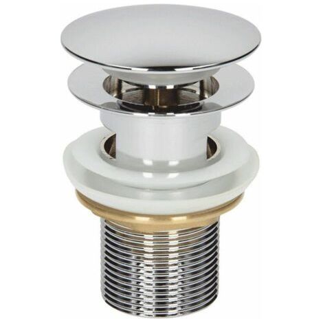 Bouchon de vidange de lavabo à fente de 3,2 cm (1 1/4 pouce), chromé, tête plate en forme de champignon. (1/2)