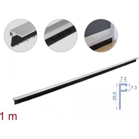 Delock Cepillo de 20 mm con contorno de aluminio en ángulo - 1 m de largo