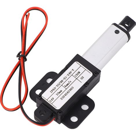 Vérin électrique miniature 24V CC avec aile, course 30mm, actionneur linéaire pour robot, balayeuse et machine industrielle (1/5)