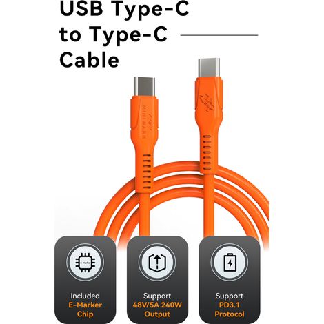 USB Typ-C zu Typ-C Kabel 48V 5A 240W, hochtemperaturbeständiges Silikon-Datenkabel TS101, Lötkolben-Ladekabel kompatibel mit dem PD3.1-Protokoll und ausgestattet mit einem E-Marker-Chip. (1/2)