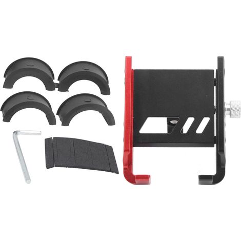 Support téléphone moto en alliage d'aluminium réglable, support vélo rotatif 360°, noir+rouge (1/5)