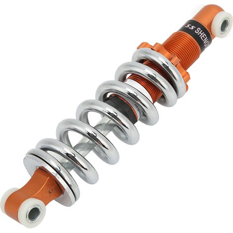 Amortisseur universel réglable orange de 190 mm pour moto, charge maximale de 544 kg (1200 lbs), compatible scooter et cyclomoteur.