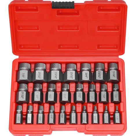 Set de 25 Extracteurs de Vis Cassée, Extracteur de Goujon Boulon, Set D'extracteurs de Vis Gauche pour Enlever Les Boulons Cassés (1/5)