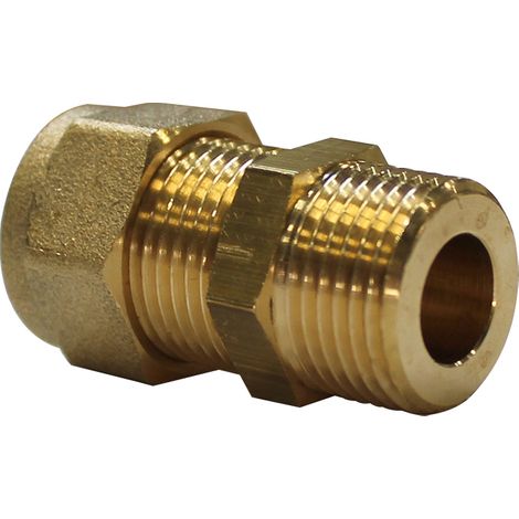 Raccord laiton bicône droit (Mâle 3/8x10) - Watts 22L0702210 (1/5)