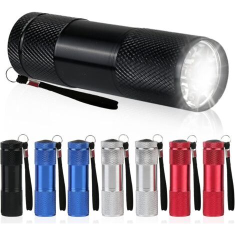 Mini Lampe de Poche - 8 Pièces Lampe Poche LED pour la fête d'anniversaire des enfants, Étanche Petite Lampe Torche en aluminium avec Lanyard pour Camping Lecture Randonnée Outdoor