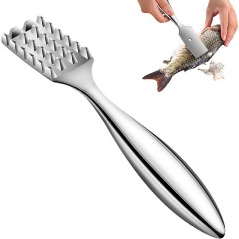 Fischschupper mit ergonomischem Edelstahlgriff und Reinigungsset zur Zubereitung von Meeresfrüchten zu Hause
