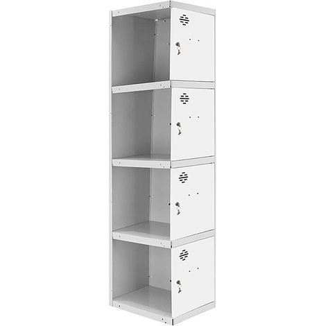 Simonrack Armadio Moderno Grigio e Bianco Metallo 4 Porte
