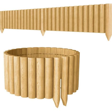 Panel decorative of fence of garden in wood, durable and easy to install for patio, lawn, walkway, 176 x 38 cm, natural (1/5)
