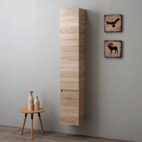 Colonna Bagno Sospesa Con 2 Ante Rovere