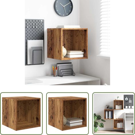 Holzschrank - Wandschrank mit Regal Altholz 37 x 37 x 37 cm Holzwerkstoff (1/5)