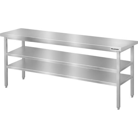 Table de travail en inox Bar 2000x800 mm avec 2 étagères inférieures PREMIUM - GOLDINOX (1/4)