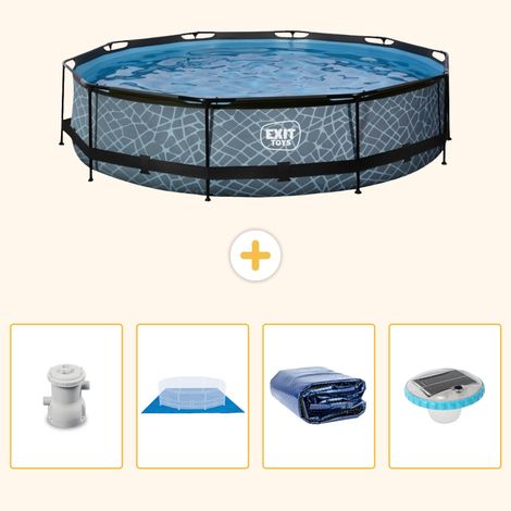 Exit-toys Piscine Exit Ronde - Effet Pierre - 360x76 cm - 5-pièces  S272 (1/5)